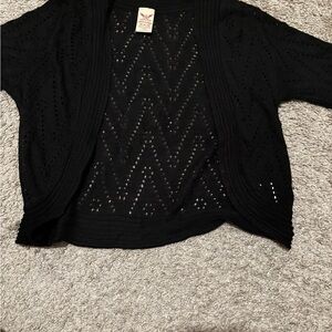 Black Open-Knit Women's Sweater
